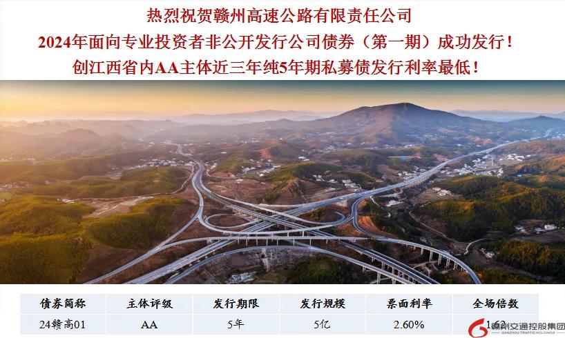 喜報！贛州交控集團接連在資本市場發行債券成功！